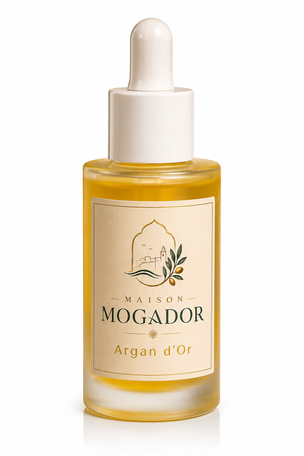 Flacon d’huile d’argan Argan d’Or Maison Mogador, soin naturel pour nourrir la peau, les cheveux, les ongles et les zones sèches.