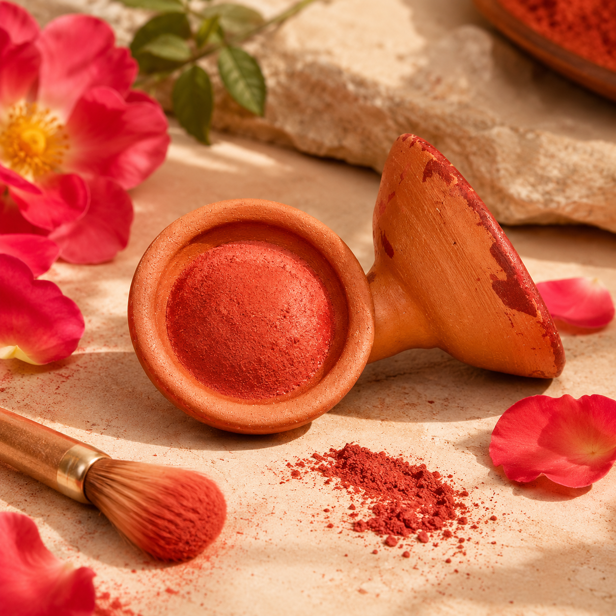Un pigment traditionnel pour colorer naturellement les lèvres et les joues.